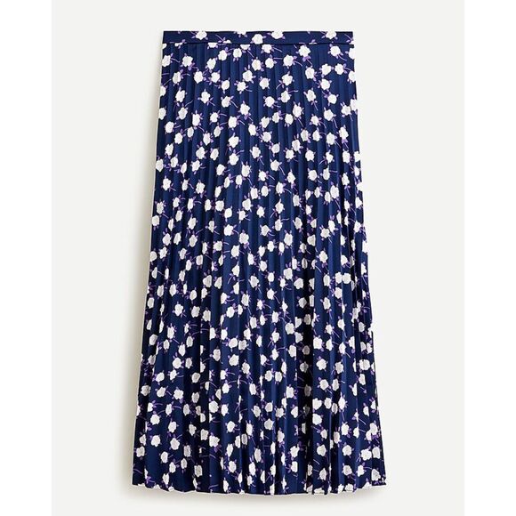 J. Crew | Pleated Midi Skirt in Scattered Peony Print | Size 2 - Picture 1 of 5